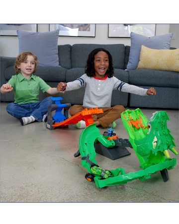 Hot Wheels Monster Trucks Sharks vs Dinos Dragon Destruction