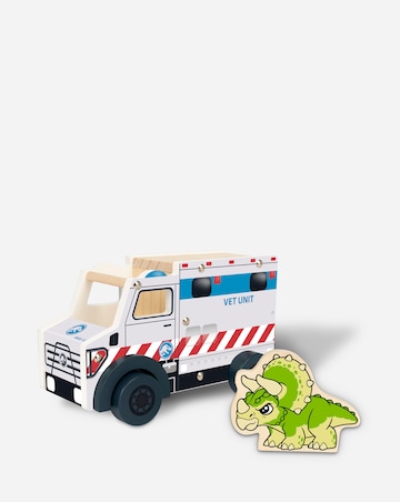 Jurassic World Chunky Wooden Vet Vehicle and Triceratops