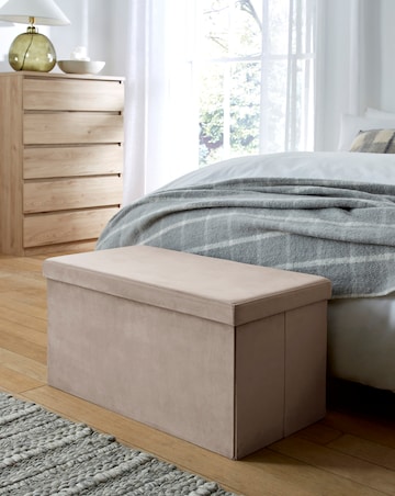 Velvet Foldable Storage Ottoman
