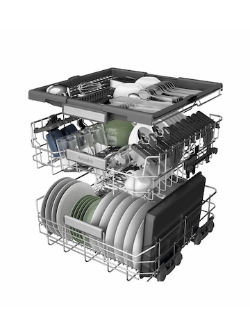 Hotpoint Maxi Space H7FHP43XUK Full Size Dishwasher 15 Place Silver + Install