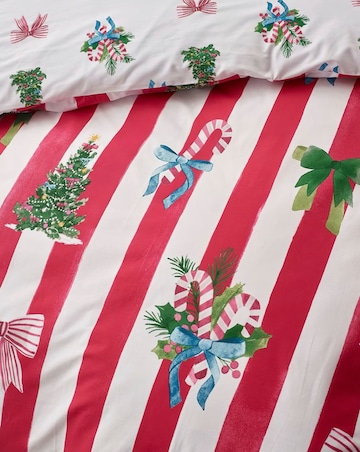 Catherine Lansfield Christmas Stripe Duvet Set