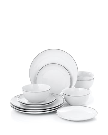 Waterside Platinum 12 Piece Dinner Set
