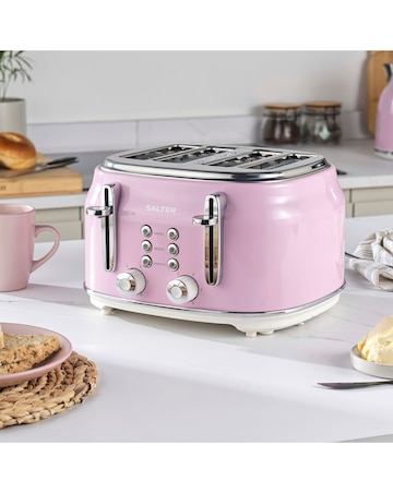 Salter Retro 4 Slice Pink Toaster