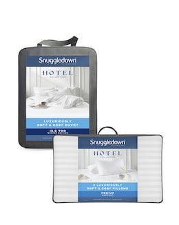 Snuggledown Luxuriously Soft &amp; Cosy Bundle - 13.5 Tog Duvet + 2 Medium Pillows