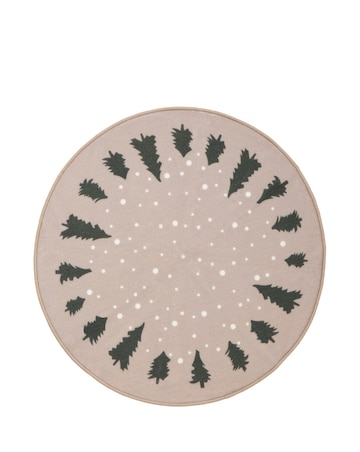 Christmas Trees Washable Circle Rug