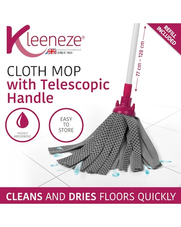 Kleeneze Cloth Mop with Extendable Handle