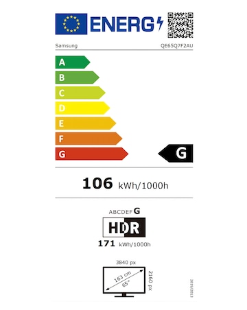 Samsung QE65Q7F2AUXXU 65in QLED 4K AI Smart TV