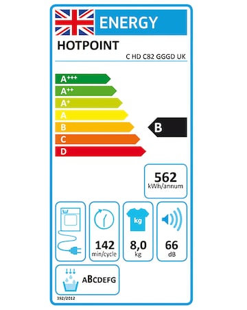 Hotpoint C HD C82 GGGD UK Condenser Tumble Dryer 8kg Graphite + Install