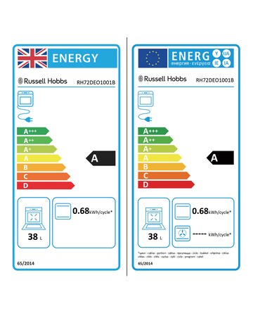 Russell Hobbs RH72DEO1001B Built-Under Electric Fan Oven - Black