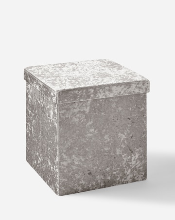 Crushed Velvet Foldable Storage Ottoman Cube