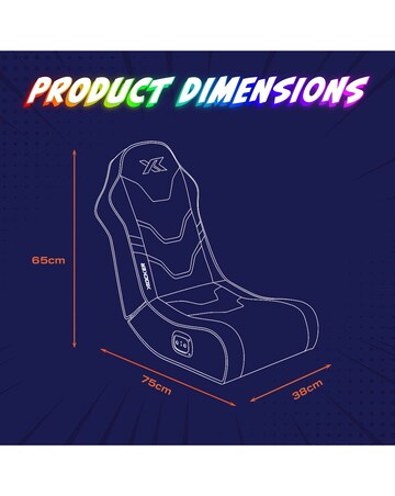 X Rocker Shadow RGB 2.0 Stereo Audio Gaming Floor Rocker