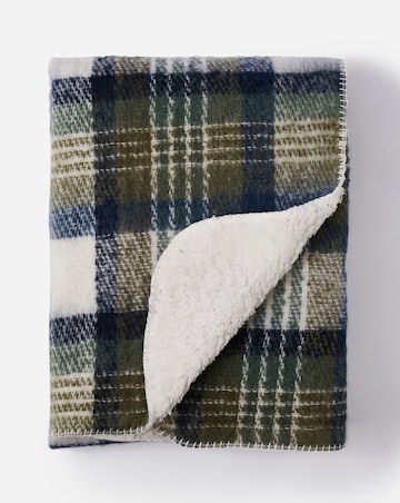 Checked Faux Mohair Throw with Fleece Reverse