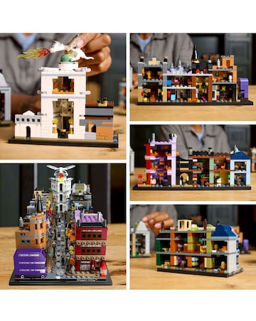 LEGO Harry Potter Diagon Alley Wizarding Shops, Wizard Set for Adults 76444