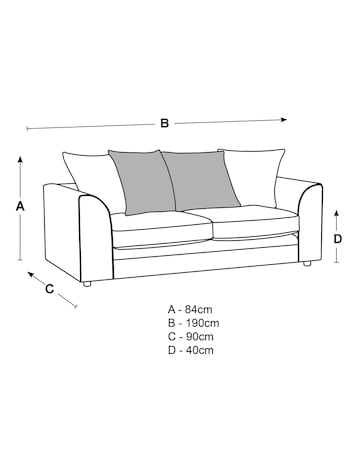 Missy Chenille 3 Seater Sofa