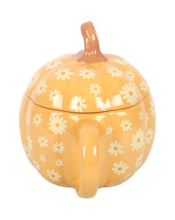 Groovy Floral Pumpkin Lidded Mug