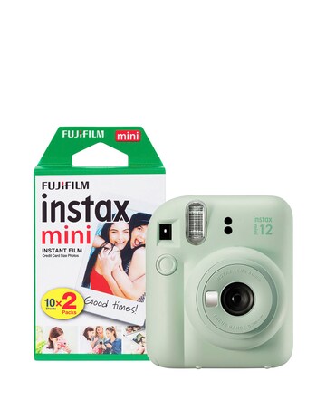 Fujifilm Instax Mini 12 Instant Camera with 20 Shot Film Pack - Mint Green
