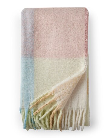 Catherine Lansfield Faux Mohair Check Throw