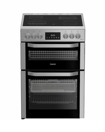Hotpoint HDE6VDCASX 60cm Electric Double Cooker with Air Fry - Stainless Steel