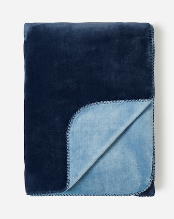 Two-Toned Fleece Throw with Stitched Edges