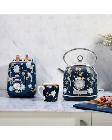 Laura Ashley Elevden Navy 1.7L Dome Kettle and 4 Slice Toaster Bundle