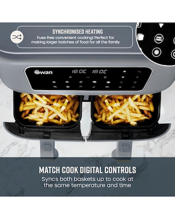Swan Nordic Grey 8L Digital Dual Basket Air Fryer