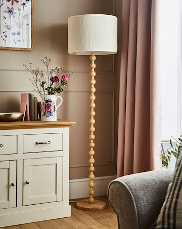 Julipa Wooden Bobbin Floor Lamp