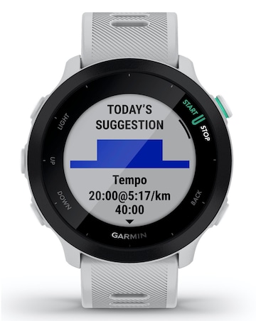 Garmin Forerunner 55 GPS Running Smart Watch - White