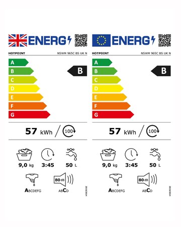 Hotpoint NSWM965CBSUKN, 9kg, 1600rpm Washing Machine - Black