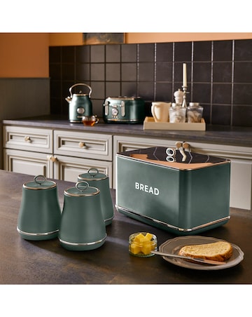 Tower Renaissance 4 Piece Bread Bin and Canister Set Green