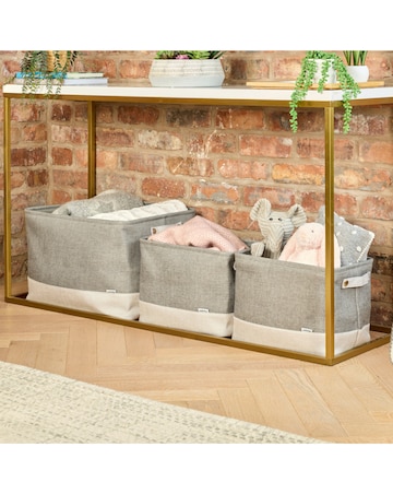 Minky Fabric Set of 3 Baskets