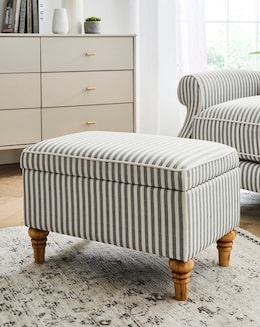 Naomi Stripe Storage Footstool