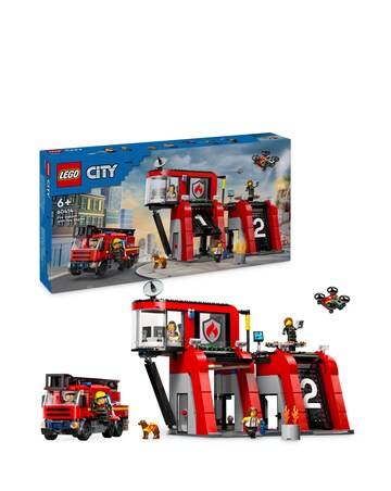 LEGO City Fire Station with Fire Engine Toy Playset 60414