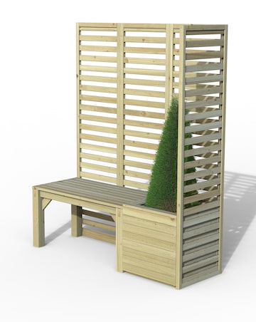 Forest Modular Garden Seating Set with Bench, Planter and Screen