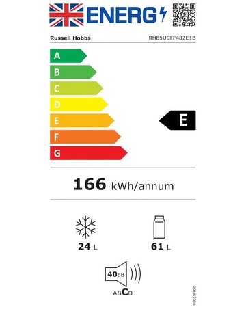 Russell Hobbs RH85UCFF482E1B Under Counter Fridge Freezer - Black