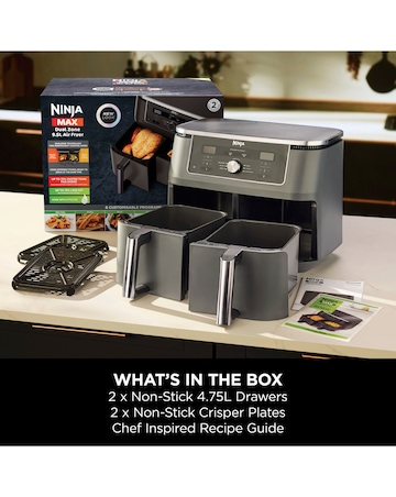 Ninja MAX 6-in-1 Dual Zone Air Fryer 9.5L DZ400UK Gun Metal Grey