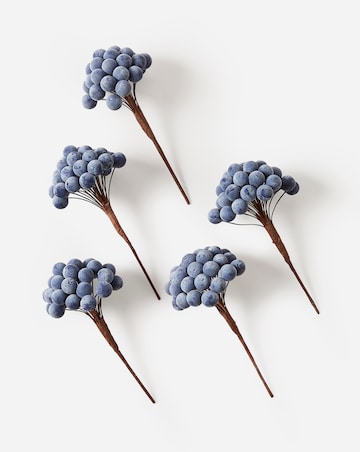 Frosted Blue Berry Picks - Set of 5