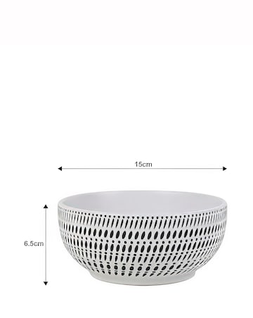 Waterside White Pad Print 16 Piece Dinner Set