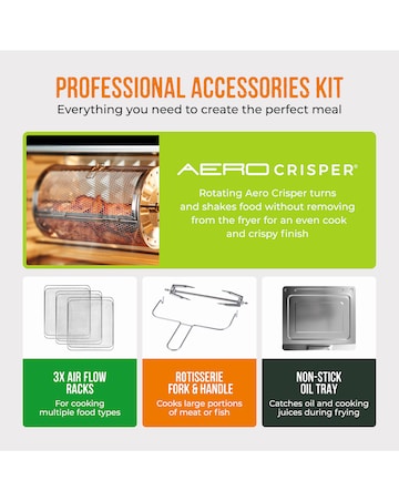 Tower Vortx 30L Air Fryer Oven with Rotisserie Function and XL Viewing Window