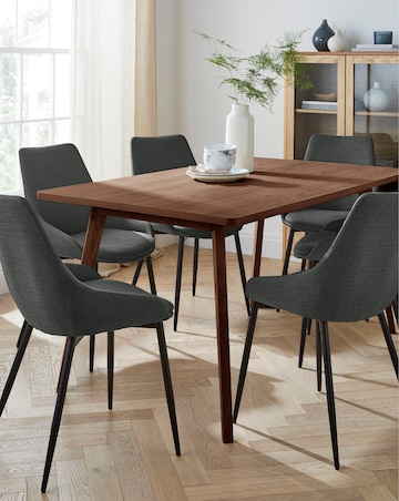 Oslo Dining Table with 6 Etta Fabric Chairs