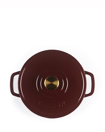 Salter 24cm Cast Iron Casserole Dish Red