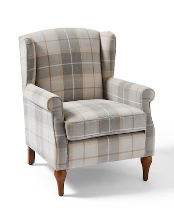 Bailey Check Wingback Armchair