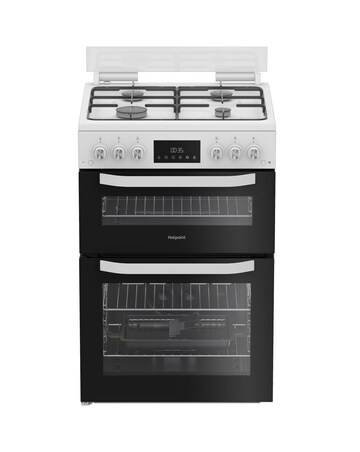 Hotpoint HTG6GDCW 60cm Gas Twin Cooker with Glass Lid - White Installation
