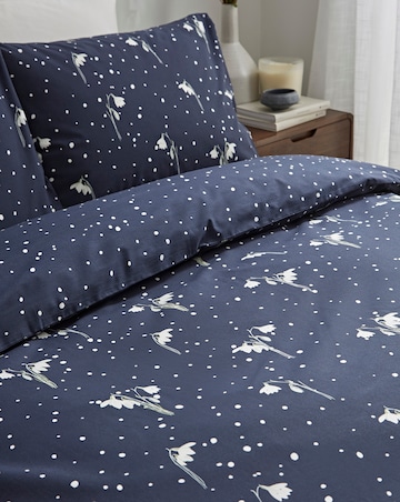 Snow Drop Navy Duvet Cover Set