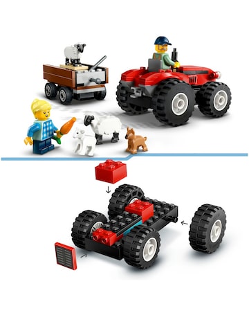 LEGO City Red Farm Tractor with Trailer & Sheep Toys 60461