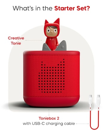Tonies Toniebox 2 Starter Set with Creative Tonie Rubie - Sunset Red