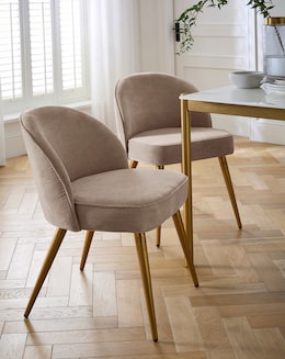 Emilie Chenille Pair of Dining Chairs