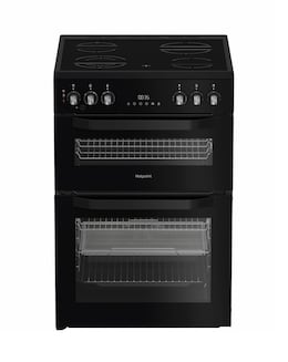Hotpoint HDE6VDCASB1 60cm Electric Double Cooker with Air Fry - Black