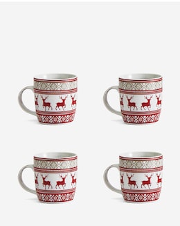 Waterside Nordic Reindeer Set of 4 Mugs