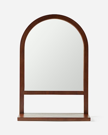 Wood Wall Mirror with Shelf