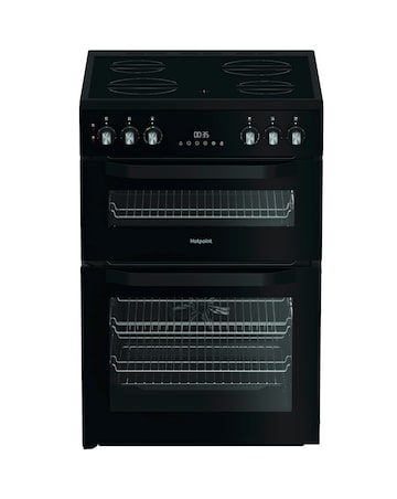 Hotpoint HDE6VDB1 60cm Electric Double Cooker with Multiflow - Black